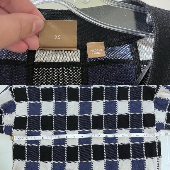 BOSS Fiabetta Tile Print Cardigan Black Plaid Knit - Picture 4 of 16